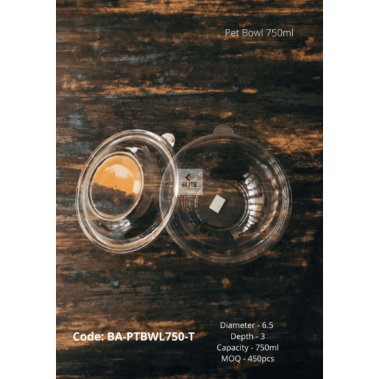 Transparent PET BOWL 750 ML