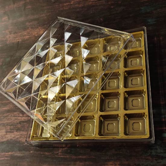 Transparent 25 Cavities Sweets Square Diamond Crystal Box