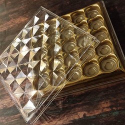 Transparent 25 Cavities Chocolate Square Diamond Crystal Box