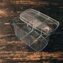 Transparent 4.75"x2.50" 3 Partition Oval Crystal Box